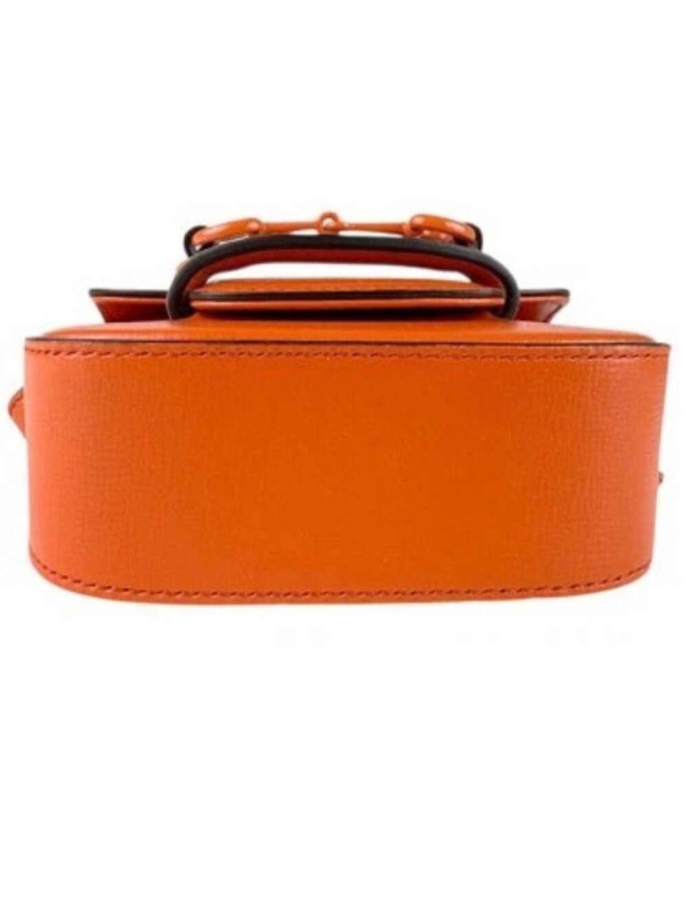 Auth GUCCI Horsebit 1995 Shoulder Bag Orange Leather - z9027 - Picture 4 of 13